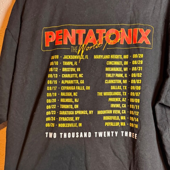 Pentatonix The World Tour T Shirt Men's XXL Black 2023 Concert - Picture 3 of 3